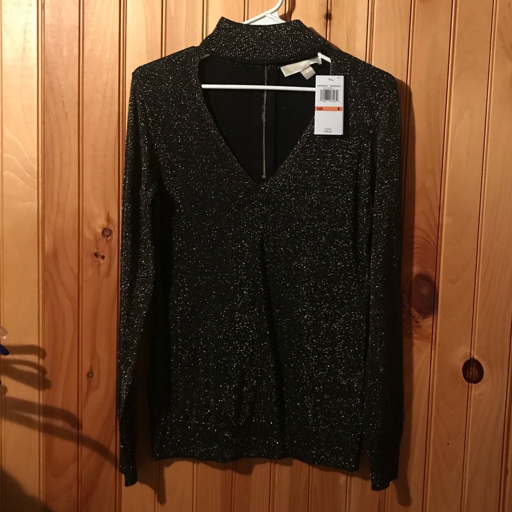Michael Kors good black sparkle sweater Sz S NWT